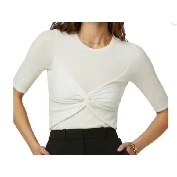 Favorite Daughter Women's White Twist Front Cutout Top Size Small NWT - Picture 2 of 6